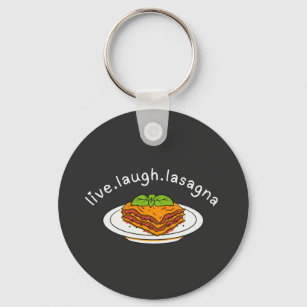 funny live laugh lasagne key ring