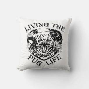 Funny Living The Pug Life Vintage Cushion