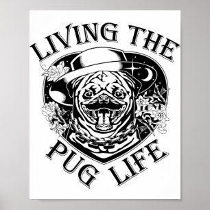 Funny Living The Pug Life Vintage Poster