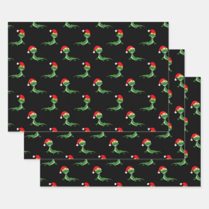 Funny Lizard Big Smile Face Merry Christmas Xmas Wrapping Paper Sheet