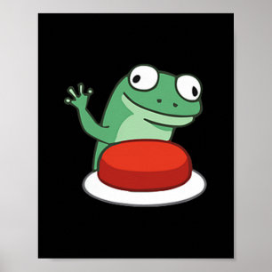 Funny Lizard Button Meme _1  Poster