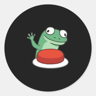 Funny Lizard Button Meme  Classic Round Sticker