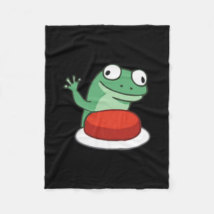 Funny Lizard Button Meme  Fleece Blanket