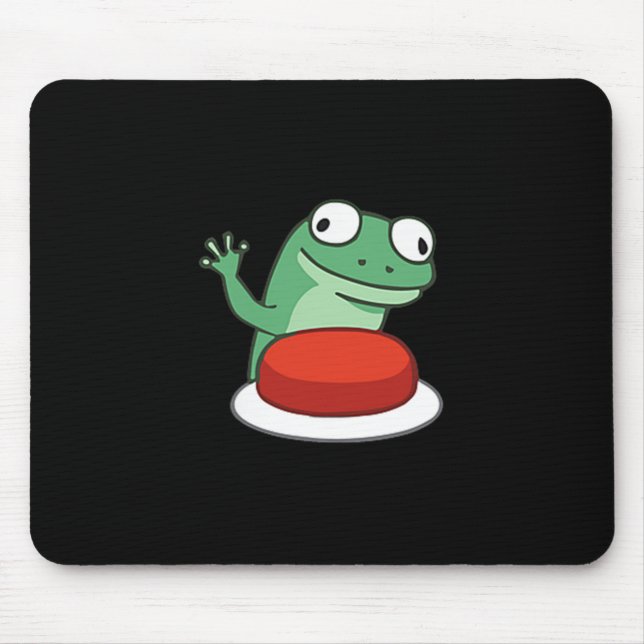 Funny Lizard Button Meme T-shirt.png  Mouse Mat (Front)