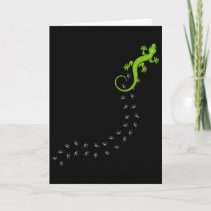 Funny Lizard Climbing Foot Tracks Reptile Lover  Card