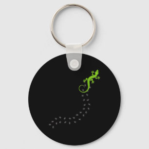 Funny Lizard Climbing Foot Tracks Reptile Lover Key Ring