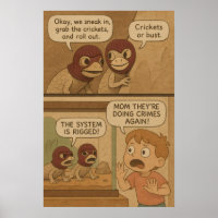 Funny Lizard Crime Heist Comic – Crickets or Bust!