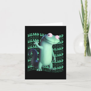 Funny Lizard Meme Animal Women Men _2 Card