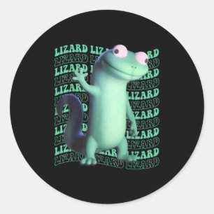 Funny Lizard Meme Animal Women Men _4 Classic Round Sticker
