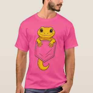 Funny Lizard Peeking in Pocket Leopard Gecko Anima T-Shirt