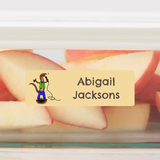 Funny lizard singing cartoon personalised (Affixed)