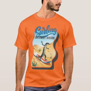 Funny lizard surfing summer southwestern desert T-Shirt