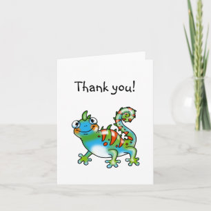 Funny lizard thank you card