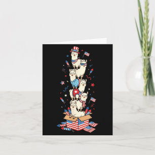Funny Llama Aamerican Usa Flag Memorial Day 4th Of Card
