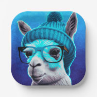 Funny Llama Alpaca Cute Animals Beanie Hat Glasses