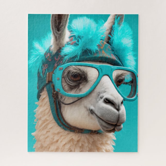 Funny Llama Alpaca Cute Animals Hats Glasses Jigsaw Puzzle (Vertical)