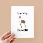 Funny Llama Birthday Card<br><div class="desc">Hope your birthday is llamazing  - funny pun birthday card with an illustration of a llama</div>