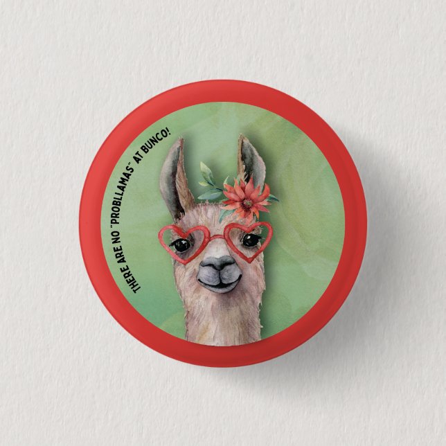 Funny Llama Bunco 3 Cm Round Badge (Front)