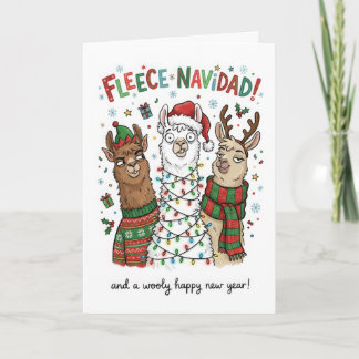 Funny Llama Christmas – Fleece Navidad Card