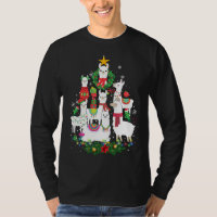 Funny Llama Christmas Tree Alpaca Xmas Lights Holi