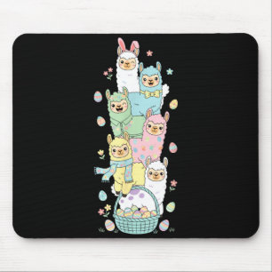 Funny Llama Easter Egg Kids Mens Womens Easter Day Mouse Mat