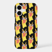  Funny Llama Face With Glasses Pattern Case-Mate i