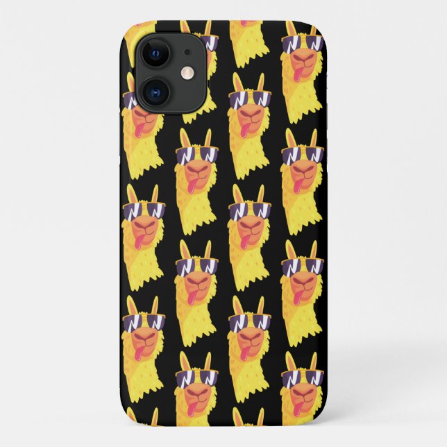  Funny Llama Face With Glasses Pattern Case-Mate i iPhone Case (Back)