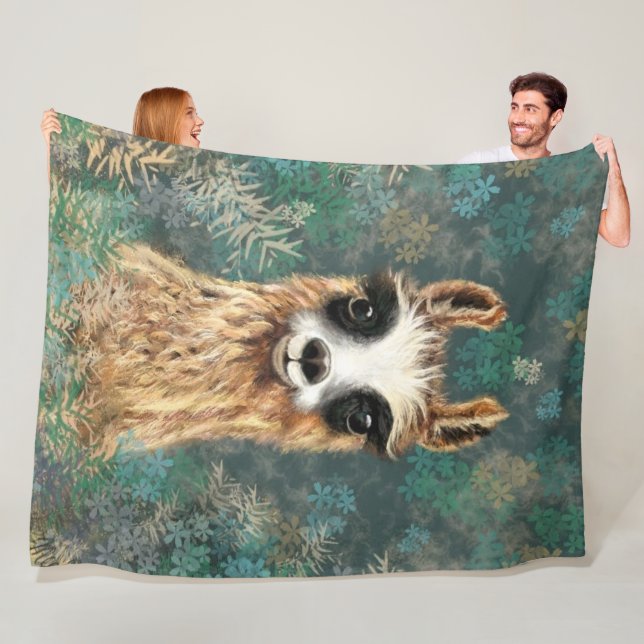 Funny Llama Fleece Blanket (In Situ)