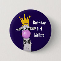 Funny Llama Illustration Birthday Girl