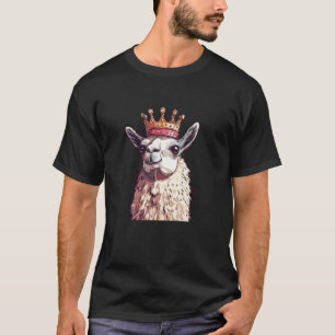 Funny Llama King with a Golden Crown Outfit T-Shirt