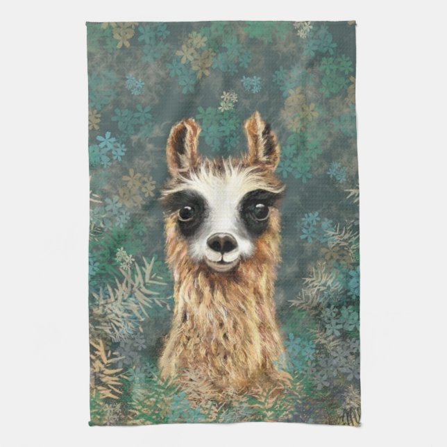 Funny Llama Kitchen Towel (Vertical)
