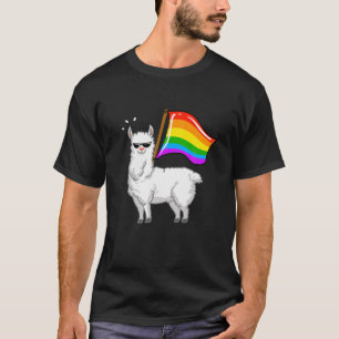 Funny Llama LGBT Flag Cool Rainbow Pride Gift T-Shirt