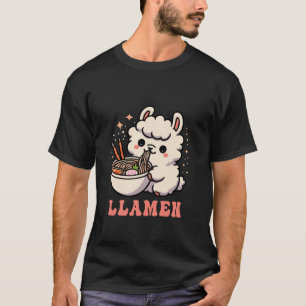 Funny Llama Llamen Ramen Noodles Japanese Anime Ka T-Shirt