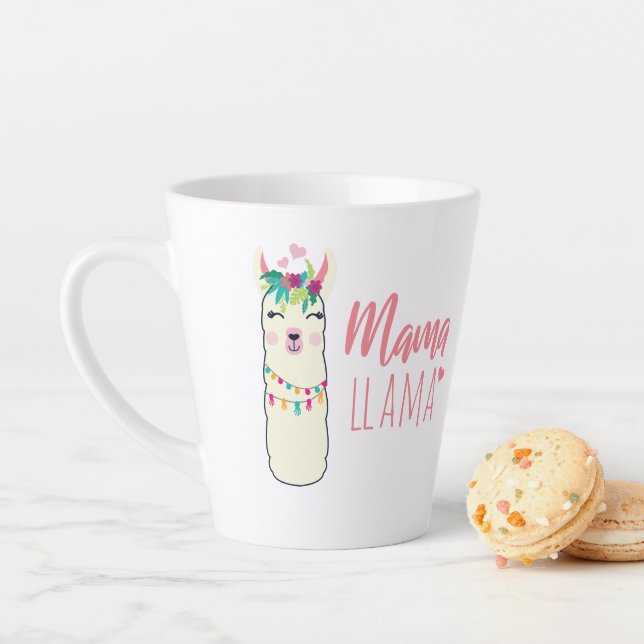 Funny Llama MAMA Cute Mothers Day Birthday Gift Latte Mug (In Situ)