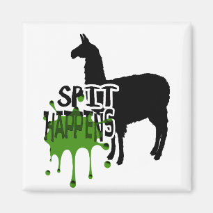 Funny Llama Meme Spit Happens Magnet