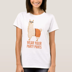 Funny Llama Minimalist Birthday Party Humour  T-Shirt