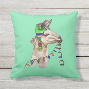 funny llama outdoor cushion