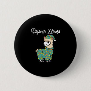 Funny llama pajama llama bed time pyjama alpaca 6 cm round badge