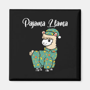 Funny llama pajama llama bed time pyjama alpaca magnet
