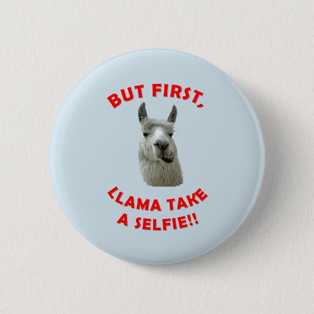Funny llama pin badge (Front)