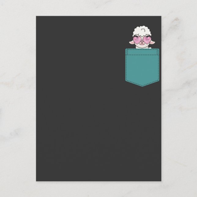 Funny Llama Pocket Design Cute Alpaca Humour Postcard (Front)