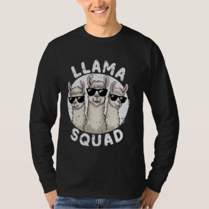 Funny Llama Squad Sunglasses Alpaca Design Humour T-Shirt