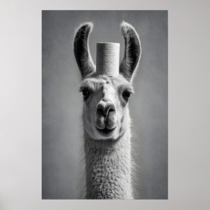Funny Llama Toilet Paper Bathroom Print