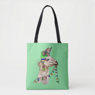 funny llama tote bag