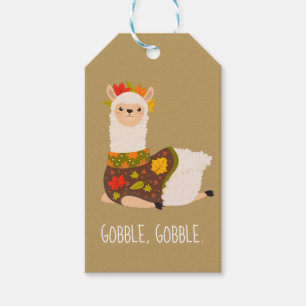 Funny Llama Turkey Thanksgiving Gift Tags