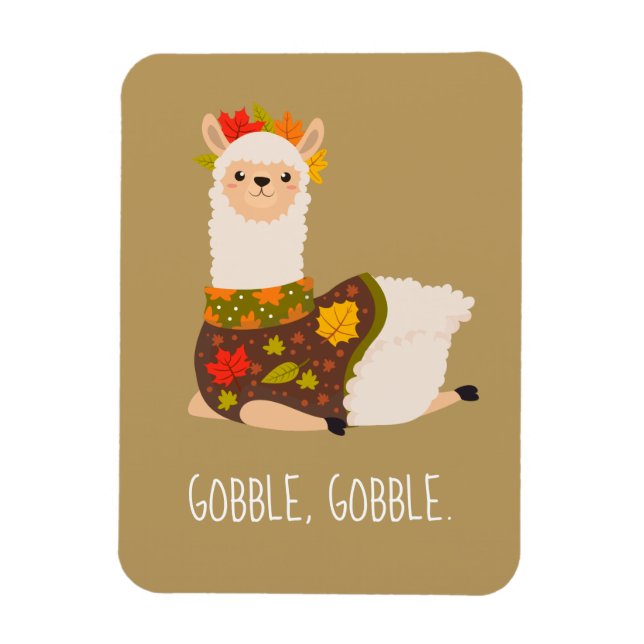 Funny Llama Turkey Thanksgiving  Magnet (Vertical)