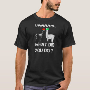 Funny Llama With Hats Halloween Edit. Carl What Di T-Shirt