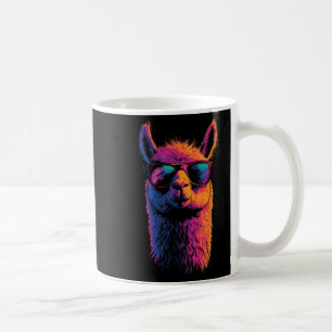 Funny Llama With Sungles Colourful No Drama Animal Coffee Mug