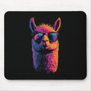 Funny Llama With Sungles Colourful No Drama Animal Mouse Mat