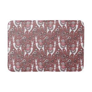Funny Llamas Pattern Bath Mat